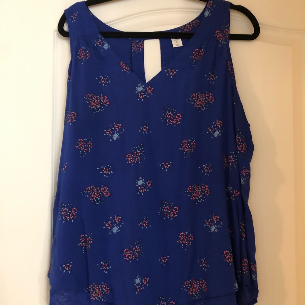 Royal Blue Floral Tank Top